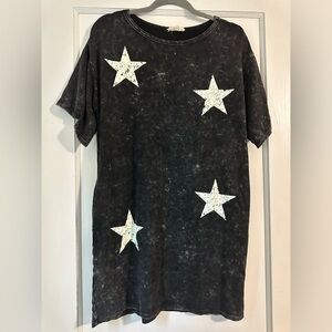 Promesa Space Cadet Star-Print Graphic T-Shirt Mini Dress
